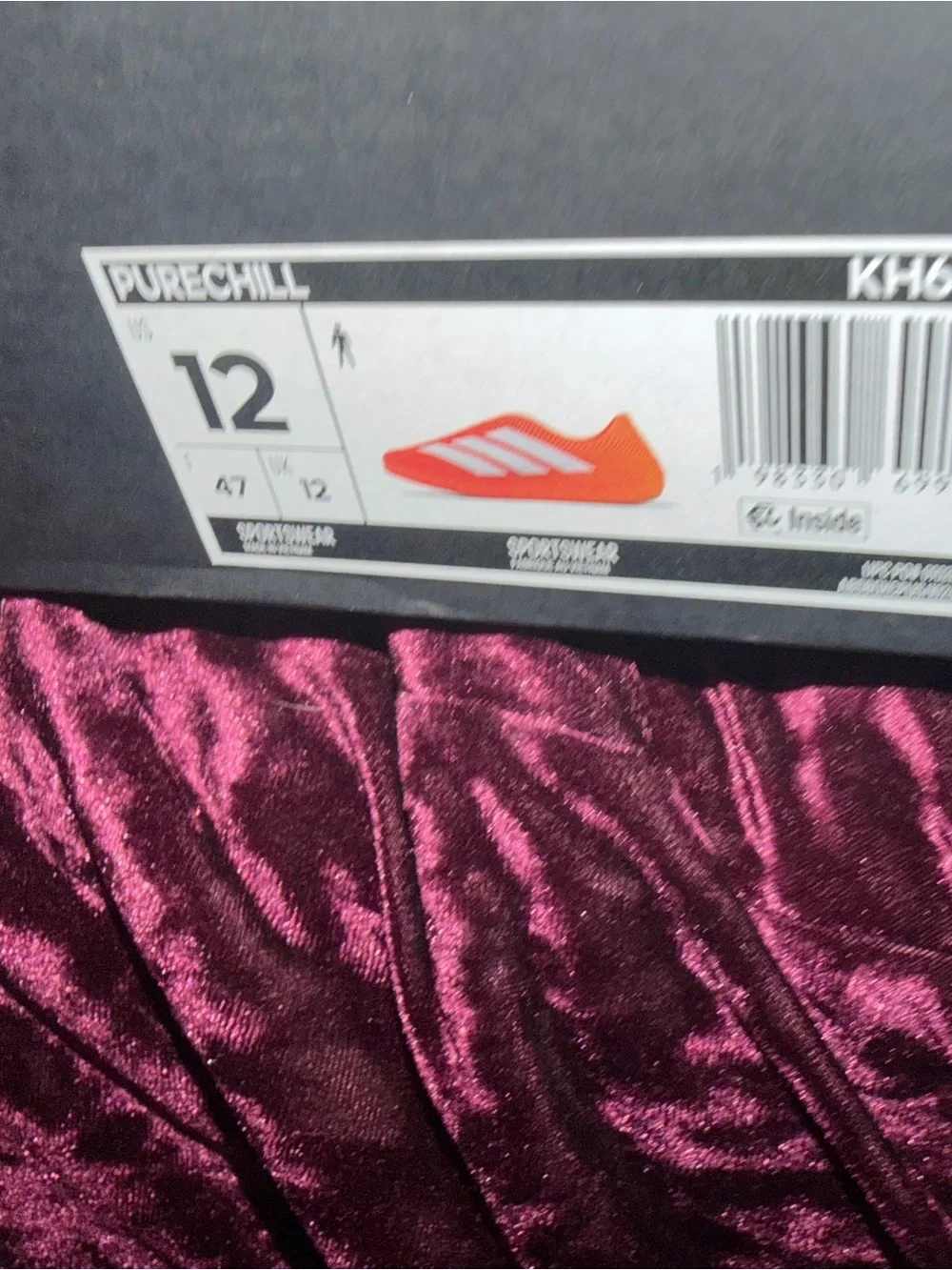 Adidas  Pure Chill Orange Slip-On Foam Clog with White Stripes